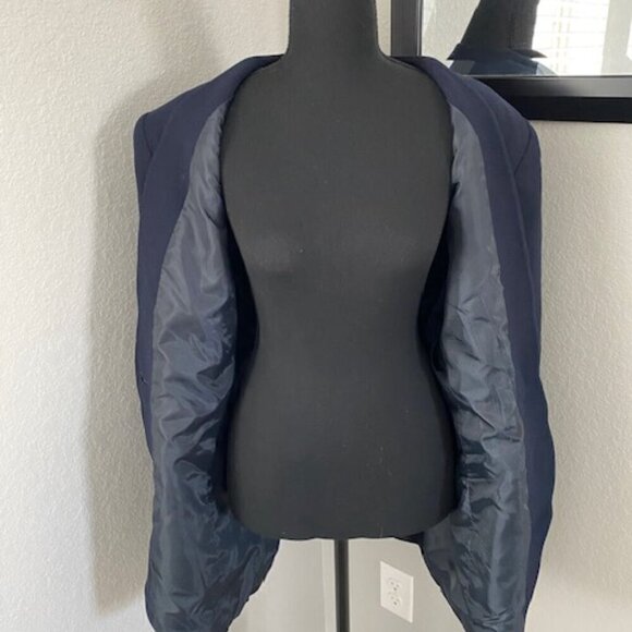 VINTAGE Christian Dior Navy Blue Gold Button Wool Blazer Jacket Sz XL 18 - Picture 8 of 13